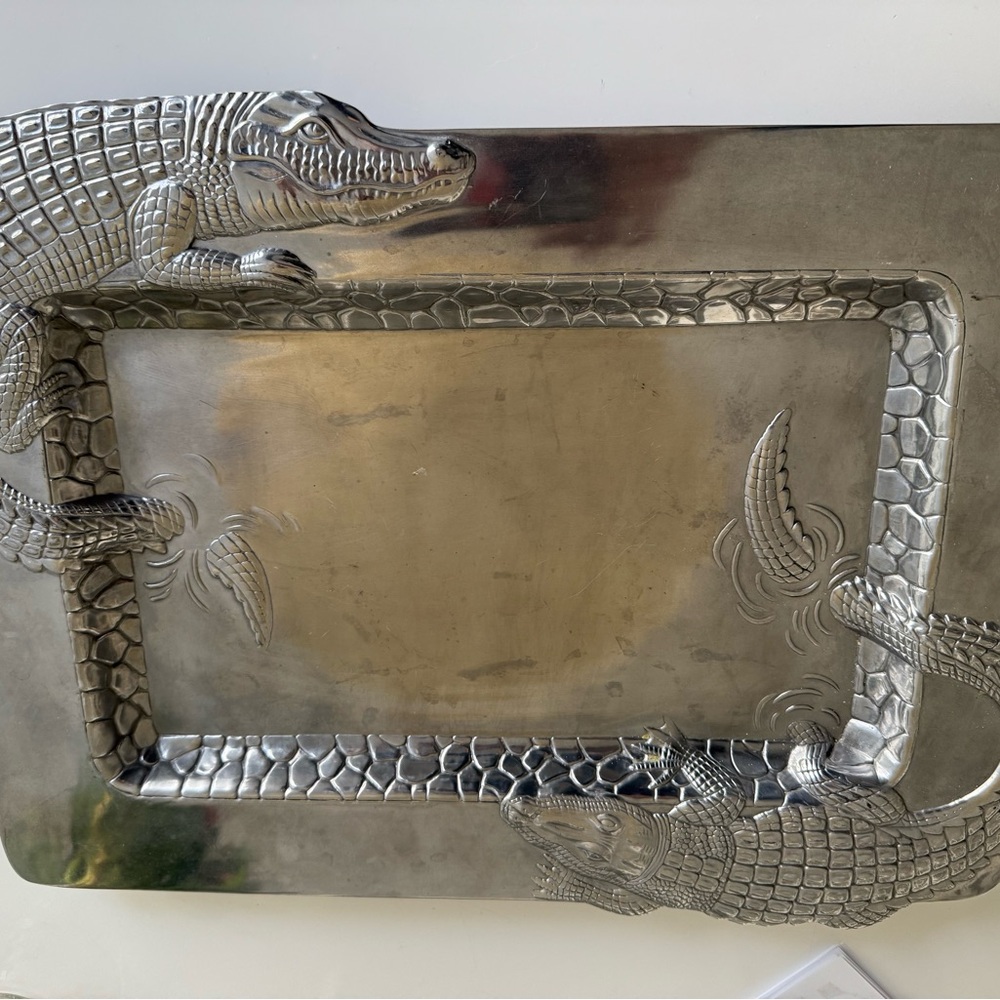 Arthur Court Silver Alligator Serving Tray